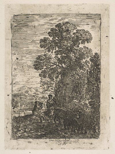 Hyrden og hyrdinden, ca. 1630. af Claude Lorrain