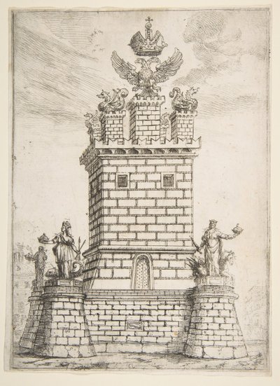Det firkantede tårn, 1637. af Claude Lorrain