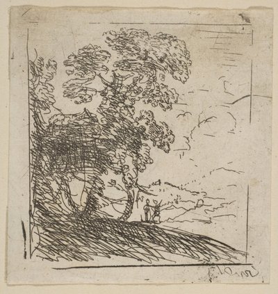 The Two Landscapes Right Tree, ca. 1630. af Claude Lorrain