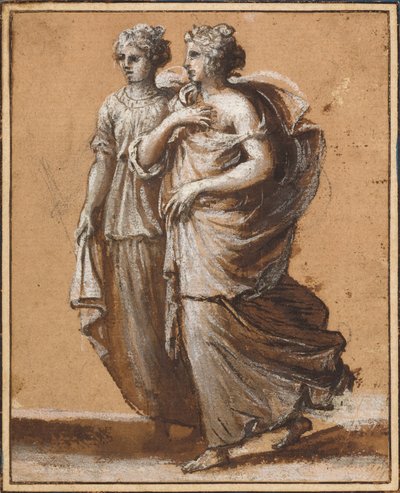 To kvinder i klassisk kjole af Claude Lorrain