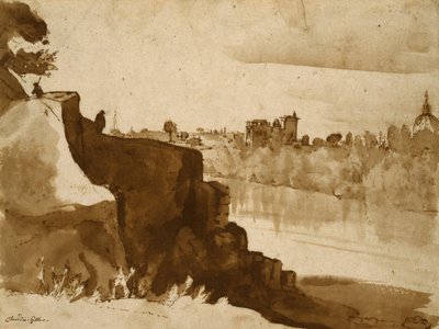 Udsigt over Tiberen i Rom af Claude Lorrain