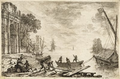 Havnescene med opgående sol, 1634 af Claude Lorrain