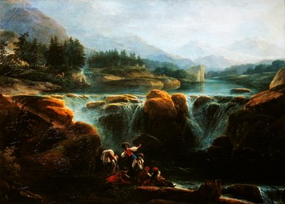 Schweizisk landskab, ca. 1790-94 af Claude Louis Chatelet