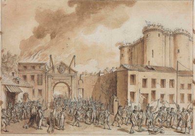 Stormen af Bastillen den 14. juli 1789. af Claude Louis Desrais