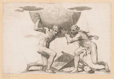 Atlas giver himmelsfæren til Hercules af Claude Mellan (possibly)