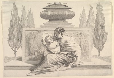 Allegori til ære for Anne af Østrig, ca. 1643. af Claude Mellan