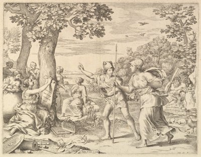 Allegori om god regering i Frankrig, 1685. af Claude Mellan