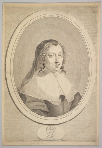 Anne af Østrig, ca. 1645. af Claude Mellan