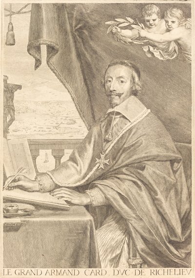 Armand Jean du Plessis, kardinal Richelieu af Claude Mellan
