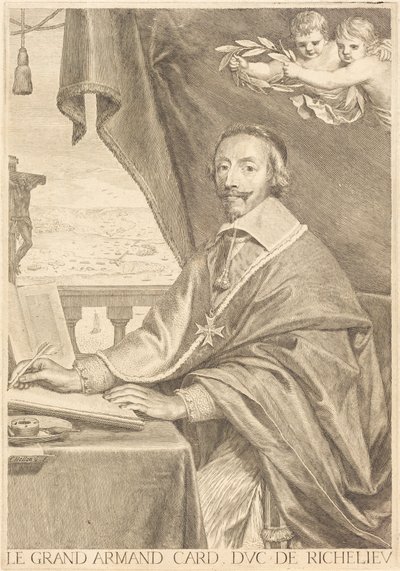 Armand Jean du Plessis, kardinal Richelieu af Claude Mellan