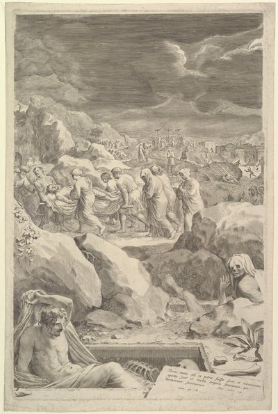 Kristi begravelsesproces, 1678. af Claude Mellan