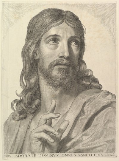 Buste af den voksne Kristus af Claude Mellan