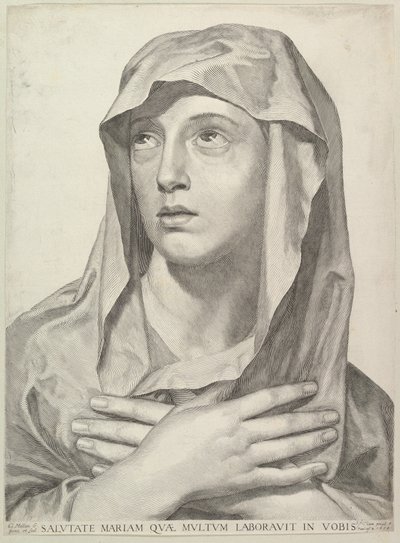 Buste af Jomfru Maria af Claude Mellan