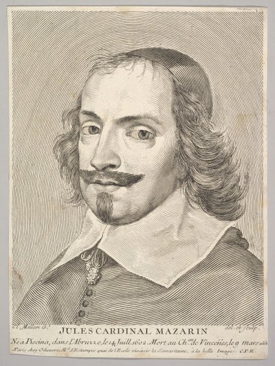 Kardinal Jules Mazarin. af Claude Mellan