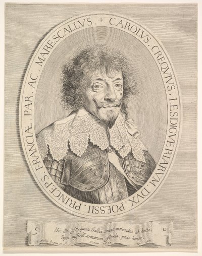 Charles I de Créquy, duc de Lesdiguières, 1633. dani af Claude Mellan