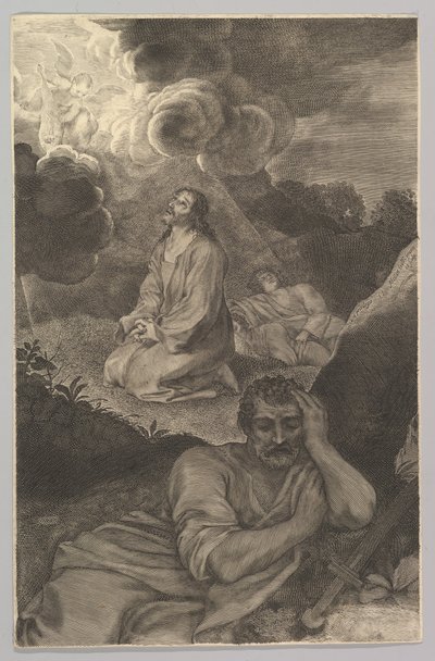 Kristus i Olivenhaven, 1600-tallet. af Claude Mellan