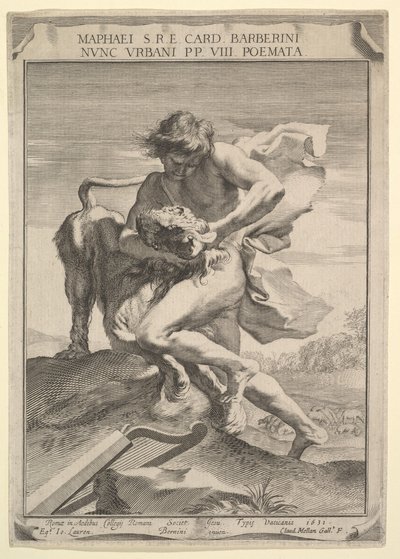David Strangling the Lion, 1631. af Claude Mellan
