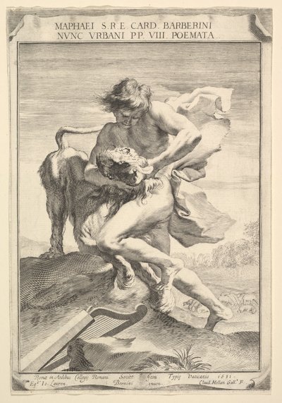 David Strangling the Lion, 1631. af Claude Mellan
