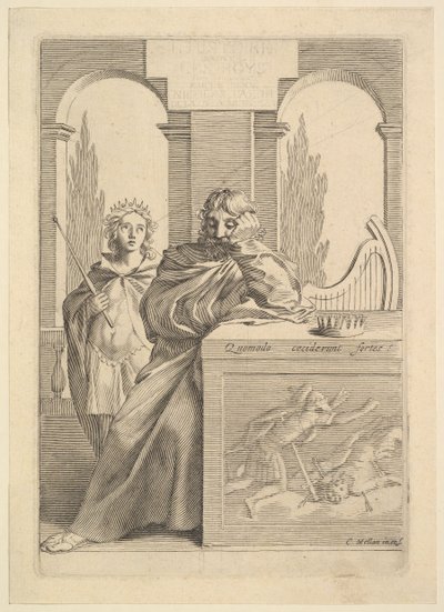 David: Titelblad til Talon, LHistoire Sainte, III, 1645. af Claude Mellan
