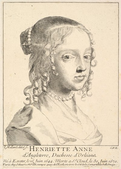 Henriette-Anne dAngleterre, hertuginde dOrléans. af Claude Mellan