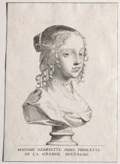 Henriette-Marie dAngleterre, hertuginde dOrleans. af Claude Mellan