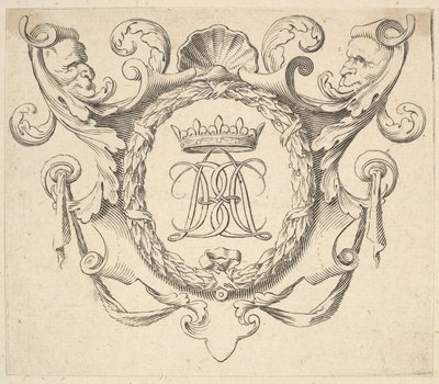 Monogram kronet. af Claude Mellan