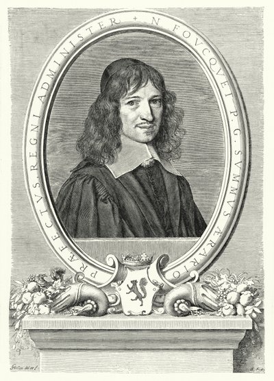 Nicolas Fouquet, finansinspektør i Frankrig under Louis XIV (gravering) af Claude Mellan