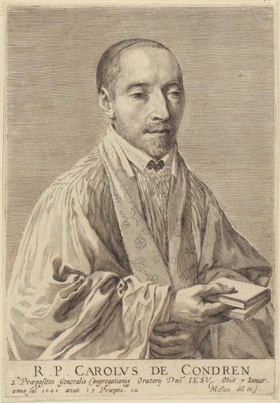 Portræt af Charles de Condren af Claude Mellan