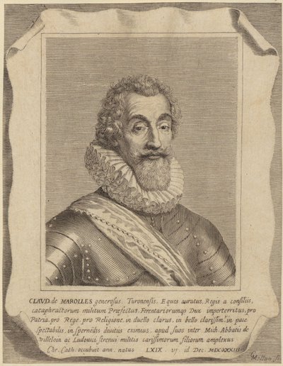 Portræt af Claude de Marolles af Claude Mellan