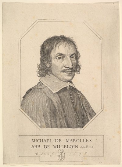 Portræt af Michel de Marolles, 1648. af Claude Mellan