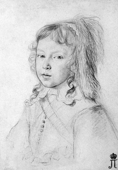 Portræt af kong Ludvig XIV 1638–1715 som et barn, 1644. af Claude Mellan