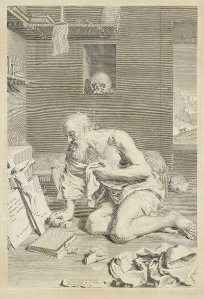 Sankt Jerome af Claude Mellan