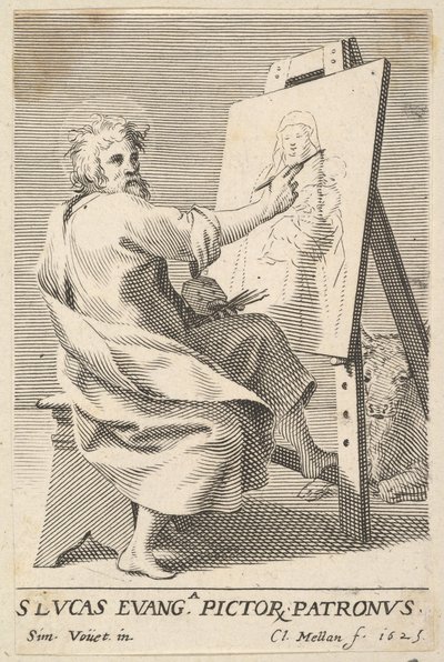 St. Luke maler jomfruen, 1625. af Claude Mellan