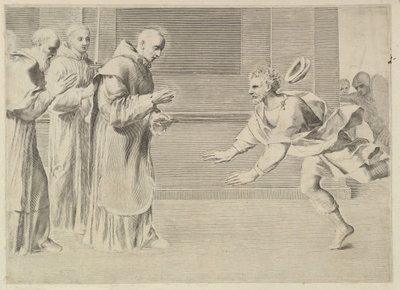 Skt. Vilhelm, hertug af Aquitaine, konverteret af St. Bernard. af Claude Mellan