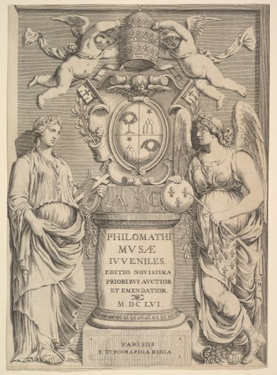 Titelside: Juvenile Muses of Philomath, 1655. af Claude Mellan