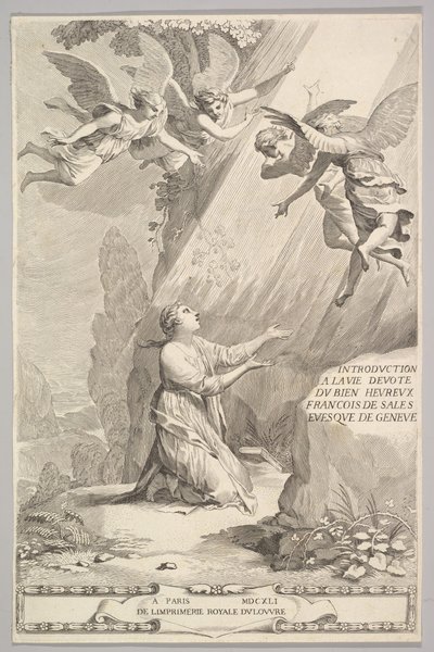 Titelside til François de Sales, Introduktion til det fromme liv, 1641. af Claude Mellan