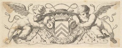 To keruber med kardinal Richelieus våben, før 1642. af Claude Mellan