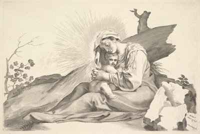 Jomfru Maria med barnet af Claude Mellan
