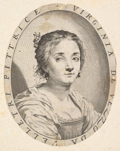 Virginia da Vezzo, Simon Vouets kone, 1626. af Claude Mellan