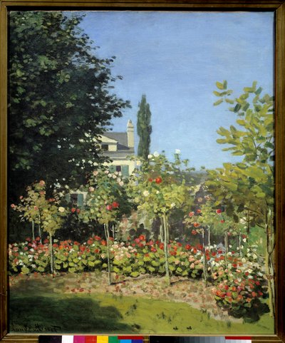 En blomsterhave i Sainte Adresse. Maleri af Claude Monet (1840-1926) af Claude Monet