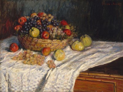 Æbler og druer af Claude Monet