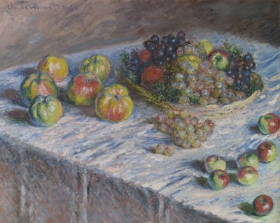 Æbler og druer, 1880. af Claude Monet