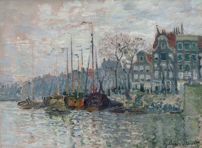 Udsigt over Prins Hendrikkade og Kromme Waal i Amsterdam. 1874 af Claude Monet