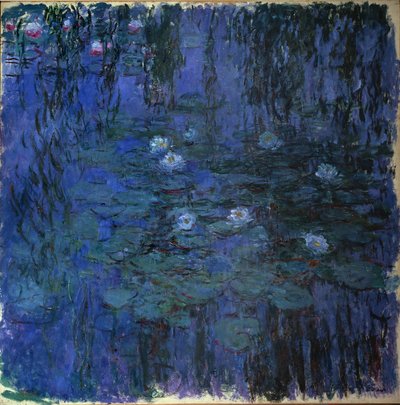Blå åkande (olie på lærred, ca. 1916-19) af Claude Monet
