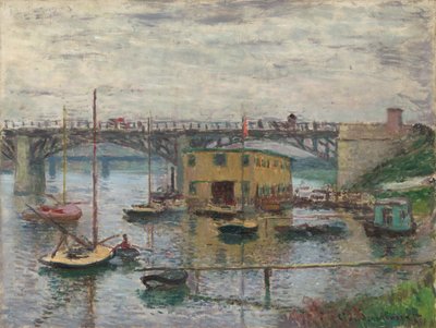 Bro ved Argenteuil på en grå dag, ca. 1876. af Claude Monet