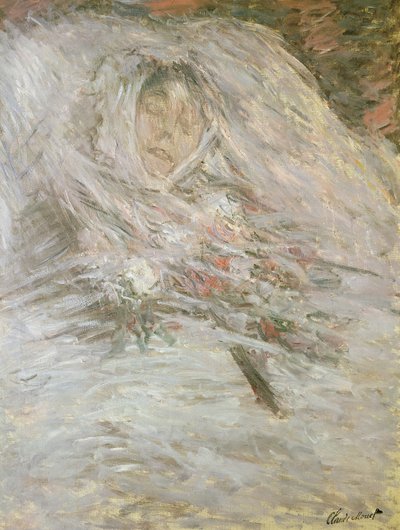 Camille Monet (1847-79) på sit dødsleje, 1879 af Claude Monet