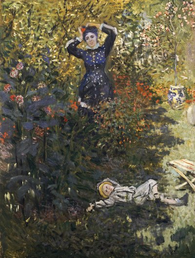 Camille og Jean i haven ved Argenteuil af Claude Monet