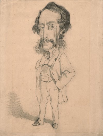 Karikatur af Mario Uchard, ca. 1858 (grafit med strejf af sletning og stød på solbrunt vævet papir) af Claude Monet