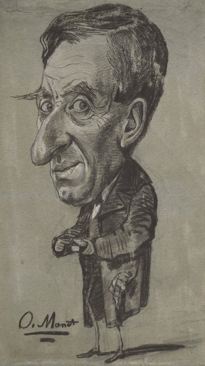 Karikatur af en mand med en snusdåse, ca. 1858 af Claude Monet