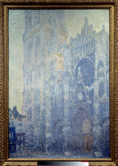 Cathedrale Notre-Dame de Rouen, portalen og tårnet Saint Romain, effect du matin, harmoni blanche Maleri af Claude Monet (1840-1926) 1893 Søn. 1,06x0,73 m Paris, musee d